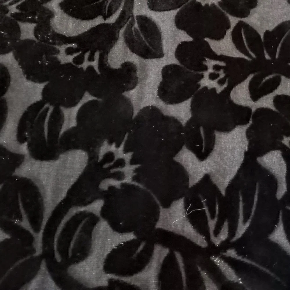Jacqueline Ferrar Black Silk Velvet Oblong Scarf
